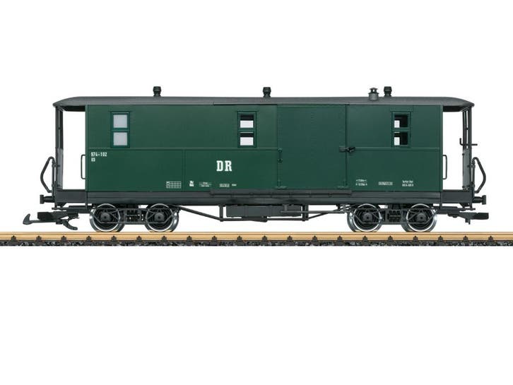 LGB 30326 DR Gepäckwagen Bauart KD4, Metallrader, Hobby en Vrije tijd, Modeltreinen | Overige schalen, Overige typen, Nieuw, LGB