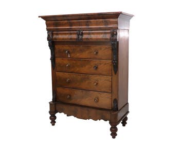 Houten ladekast met mahoniehout fineer, Engeland, 19e eeuw, Antiek en Kunst, Antiek | Meubels | Kasten
