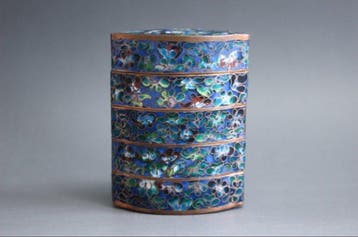 Koper, cloisonné-emaille, zijde, glas - Japan - Meiji
