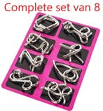 8x Metalen Puzzel Breinbreker | Hersenkraker Set | Denkspel, Verzenden, Minder dan 500 stukjes, Nieuw, Overige typen
