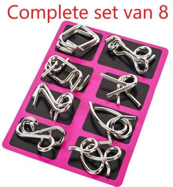 8x Metalen Puzzel Breinbreker | Hersenkraker Set | Denkspel, Verzenden, Minder dan 500 stukjes, Nieuw, Overige typen