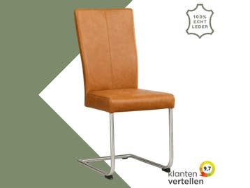 Leren eetkamerstoel Dry - Vintage Cognac (cognac) -, Bruin, Nieuw, Leer, Ophalen of Verzenden