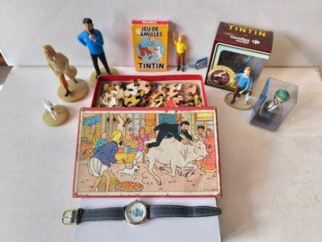 Tintin Tintin-set - Horloge, Figuren, Puzzel (er ontbreken 4, Nieuw