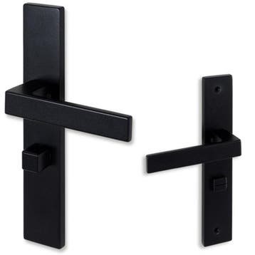 Deurklink Demian - op schild - WC - mat zwart, Ophalen of Verzenden, Nieuw, Klink of Kruk