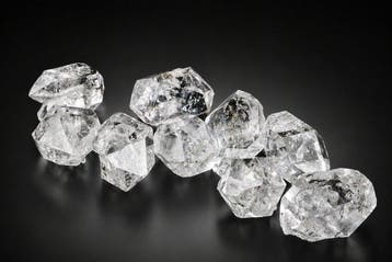 Grote Celestial Diamonds van Herkimer — 9 heldere kwarts, Verzamelen, Mineralen en Fossielen