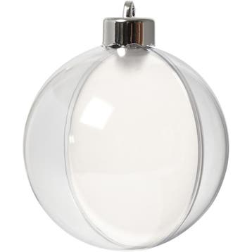 Deco ballen, d 8 cm, transparant, 5 stuk/ 1 doos, Nieuw