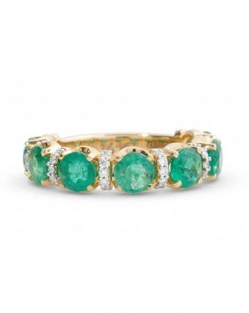 Eeuwigheidsring - 14 karaat Geel goud - 2.36ct. tw. Smaragd