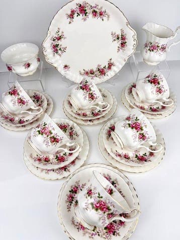 Royal Albert - Theeservies (21) - Been - Lavender Rose /, Antiek en Kunst