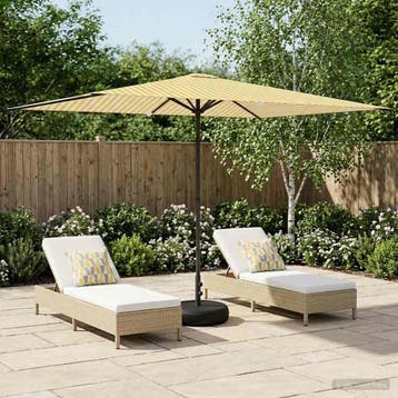 vidaXL Tuinparasol met Basis 200 x 300 cm Polyester, Verzenden, Nieuw, 1 tot 2 meter
