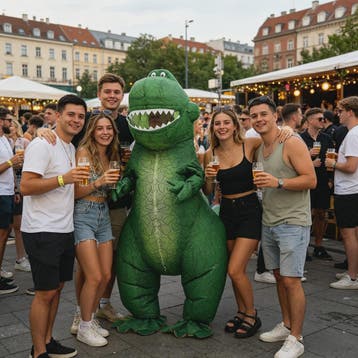 Opblaasbaar T-Rex Dino Kostuum voor Volwassenen - Mascot Fee, Verzenden, Nieuw