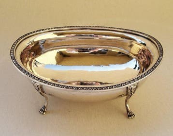 Hand-Hammered Italian Silver - Kom - Art Nouveau-stijl met