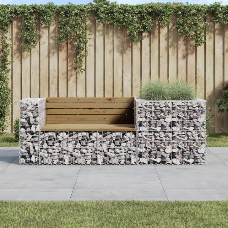 vidaXL Tuinbank met schanskorf geïmpregneerd grenenhout, Tuin en Terras, Tuinbanken, Nieuw, Verzenden