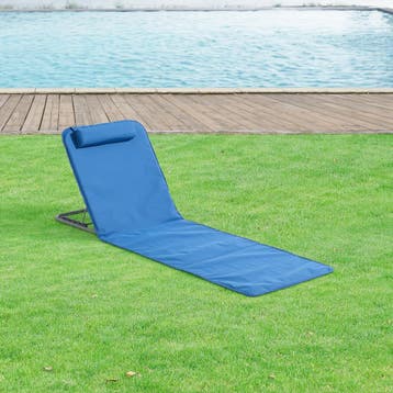 Strandmat Donostia met rugleuning set van 2 blauw [en.casa], Verzenden, Nieuw