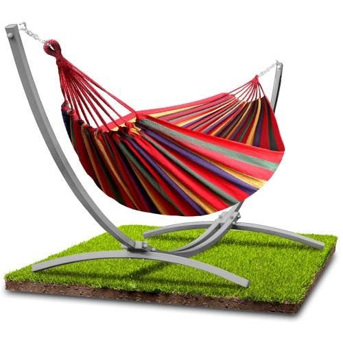 Tuin Hangmat | Oranje Rood | A-kwaliteit | Beste Prijs, Tuin en Terras, Hangmatten, Met standaard, Buiten, Nieuw, Meerpersoons