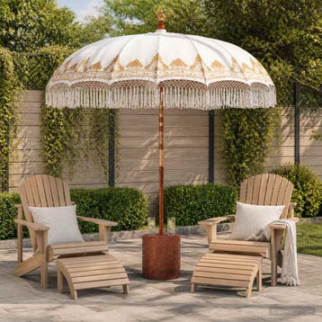 vidaXL Balinese parasol met basis 2 st Crèmekleurig, Verzenden, Nieuw, 2 tot 3 meter
