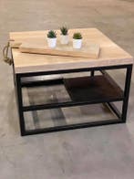 Houten salontafel vierkant - 4cm dik eiken, Huis en Inrichting, Tafels | Salontafels, Verzenden, Nieuw