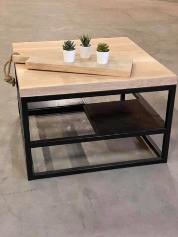 Houten salontafel vierkant - 4cm dik eiken, Verzenden, Nieuw