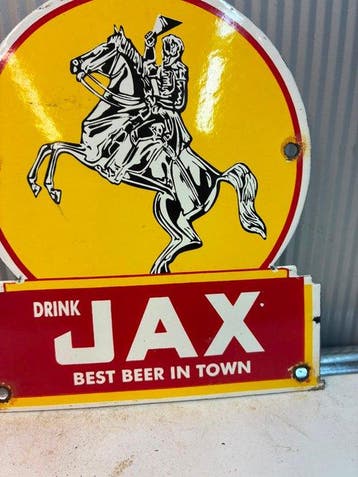 Jax Beer – Emaille reclamebord – Best Beer in Town – Reliëf