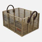 Wicked Rieten Fietsmand met leren hengsels Kubu rotan, Verzenden, Nieuw