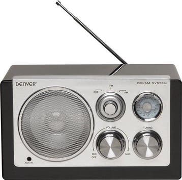 Denver TR-61 - Retro FM radio - Zwart, Verzenden, Nieuw