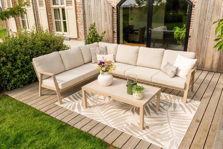 VDG Viento/Atlanta hoek loungeset (4-delig) - Latte, Tuin en Terras, Tuinsets en Loungesets, Loungeset, Nieuw, Overige materialen