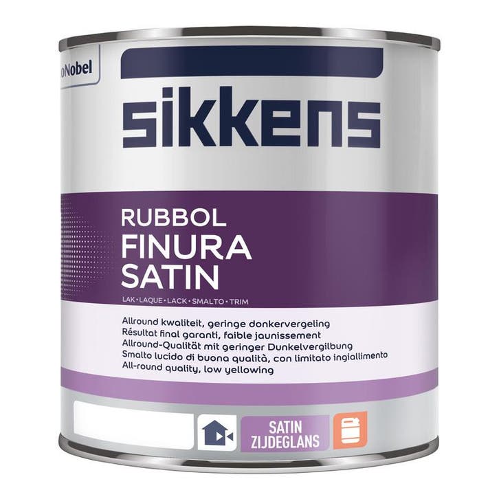 Sikkens Rubbol Finura Satin RAL 9010 | Zuiver Wit 10L, Doe-het-zelf en Verbouw, Verf, Beits en Lak, Verf, Wit, Nieuw, 5 tot 10 liter