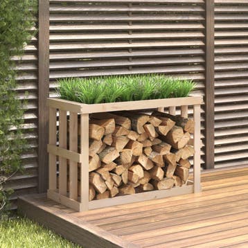 vidaXL Houtblokhouder 108x52x74 cm massief grenenhout, Verzenden, Nieuw