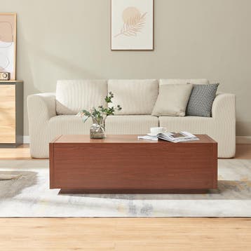 Salontafel Turur 104x50x40 cm walnootkleurig [en.casa], Verzenden, Nieuw