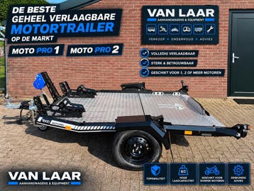NIEUW Verlaagbare Afzinkbare  motortrailer 1 of 2 motoren, Ophalen, Nieuw