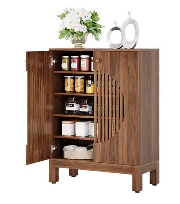 Landelijk sideboard met lameldeuren en 5-laags opbergruimte, Huis en Inrichting, Kasten | Buffetkasten, Verzenden, Nieuw