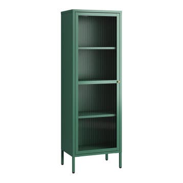 Vitrinekast Säkylä 150x50x35 cm dennengroen [en.casa], Verzenden, Nieuw