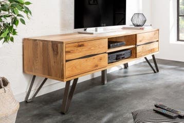 Massief tv-meubel LIVING EDGE 160cm wild eiken geolied, Ophalen of Verzenden, Nieuw