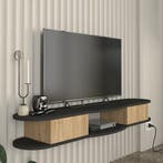 TV meubel Nyskiri zwevend 150x35x19 cm antraciet en eikenkle, Verzenden, Nieuw