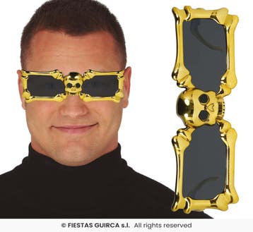 Gouden Skeletten Bril, Verzenden, Nieuw, Feestartikel