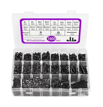 Groot assortiment M3-bouten, 1600 stuks (zwart), Ophalen of Verzenden, Nieuw