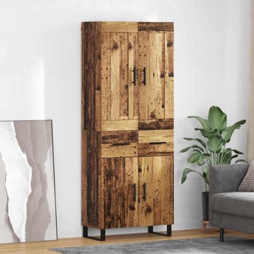 vidaXL buffetkast 2 st Oudhout 69,5 x 34 x 180 cm Bewerkt, Minder dan 50 cm, Verzenden, Nieuw, Minder dan 100 cm