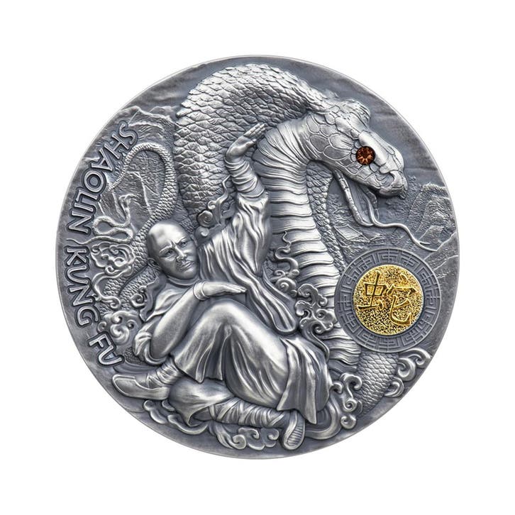 Zilveren munt Shoalin Snake 2 troy ounce, Postzegels en Munten, Edelmetalen en Baren, Verzenden