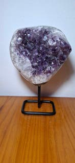 amethist paarse amethistkwarts - Hoogte: 23 cm - Breedte: 15