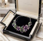 Goud gevuld - Halsketting - Levendige bloemige waterval, Nieuw