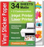 34 Matte Vinyl Stickervellen A4 – Hoogwaardig Stickerpapier, Ophalen of Verzenden, Zo goed als nieuw, AgoDeo