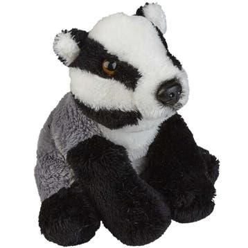 Das knuffel - pluche - 15 cm - zwart/grijs - bosdieren, Verzenden, Nieuw
