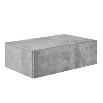 Wandplank met lade set van 4 zwevend beton hout grijs zwart, Verzenden, Nieuw
