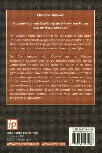 1 en 2 Tessalonicenzen / Commentaar op de bijbel, Verzenden, Gelezen, Johannes Calvijn