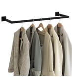 Industriële Kledingrail Wandkapstok – Zwart Metaal 50kg, Huis en Inrichting, Verzenden, Nieuw