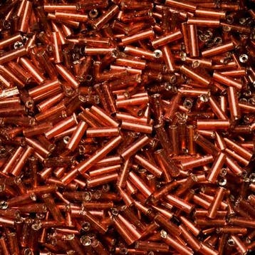 20 gram Bugles staafjes glaskralen 6mm rood, Ophalen of Verzenden, Nieuw, Kraal