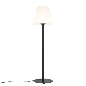 Moderne buiten vloerlamp zwart met witte kap IP44 - Big, Verzenden, Nieuw