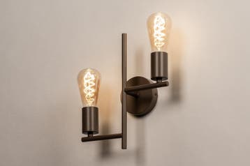 Rietveld Wandlampen - Bruin - Metaal, Huis en Inrichting, Lampen | Wandlampen, Verzenden, Nieuw