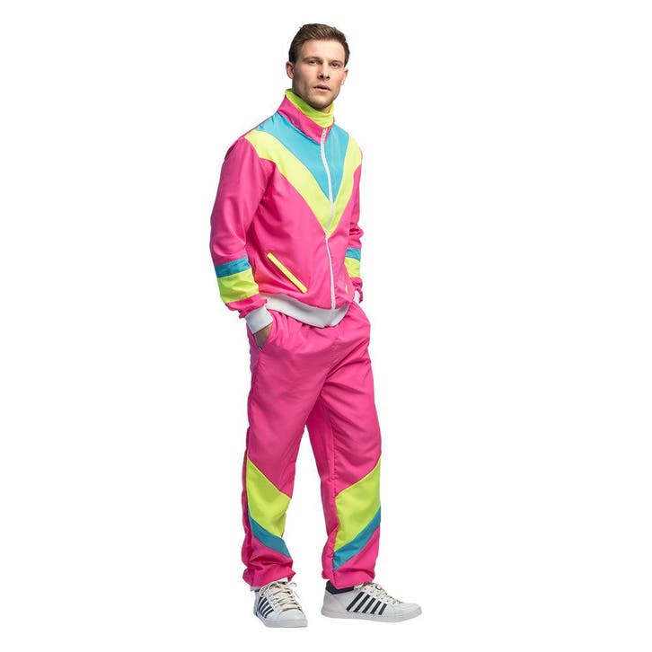 Retro Trainingspak Neon Pink | Fout trainingspak - XXL, Kleding | Dames, Carnavalskleding en Feestkleding, Verzenden