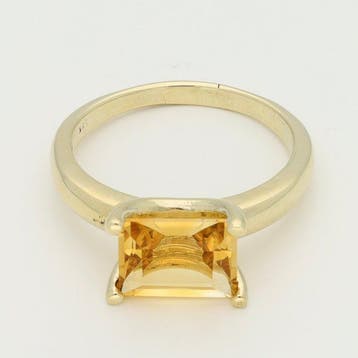 Ring - 14 karaat Geel goud - Citrien, Nieuw