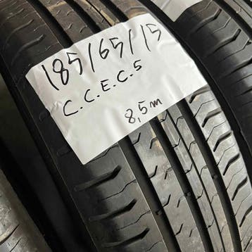 2 x Continental EcoContact 5 185-65-15 Zomerbanden 8,5mm, Gebruikt, 15 inch, Band(en), Personenwagen